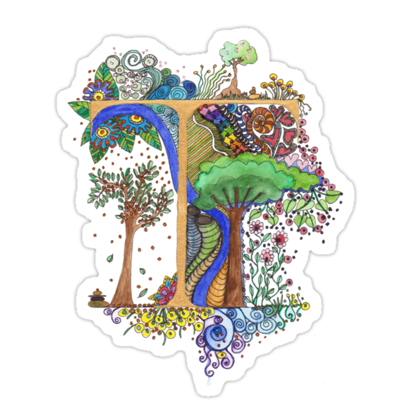 "T - an illuminated letter" Stickers by wiccked | Redbubble