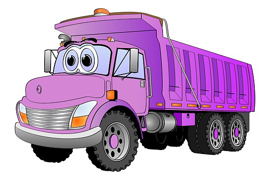 purple garbage truck