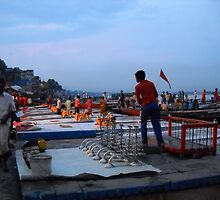 Ready for Evening Worship ( Varanasi,INDIA) by BasantSoni