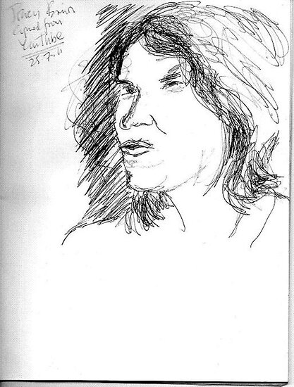 Tracy Emin on YouTube 250711 Biro pen black ink by Paul