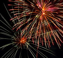 Pyrotechnics Show in the Night Sky by Kenneth Keifer