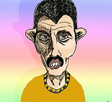 Freddie Mercury Cartoon Caricature by Grant Wilson