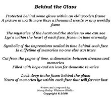 BEHIND THE GLASS by Nancy Shields