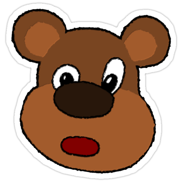 "Cute Cartoon Bear Face" Stickers by mdkgraphics | Redbubble