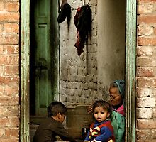 Sister with Brother and Grandmother by Valerie Rosen