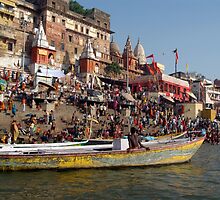 Sunday Bathing at Ahilyabai Ghat by SerenaB