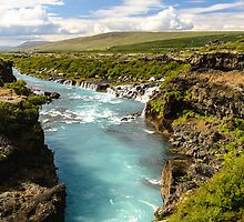 Hvítá og Hraunfossar (White-river and Lava-falls) by Ólafur Már Sigurðsson