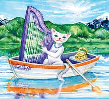 Miss Kitty and her harp by didielicious