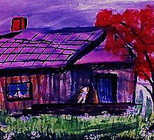 Left alone again, and pleading as she goes, watercolor by Anna Lewis