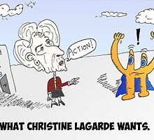 Euroman and Christine Lagarde caricature by Binary-Options
