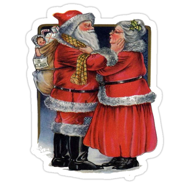 Vintage Santa and Mrs Claus Christmas Greetings by taiche