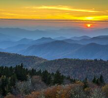 Blue Ridge Parkway Sunset - For the Love of Autumn by Dave Allen