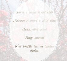 Joy, Adventure, Nature, Energy and Thought by Simplastic