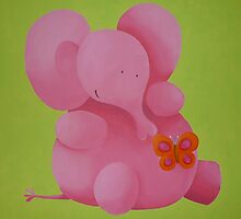 Elly Elephant with butterfly by Koekelijn
