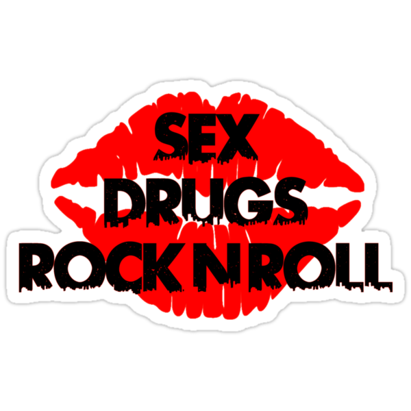 Sex Drugs And Rock N Roll Party Club Tee Stickers By Tia Knight Redbubble 