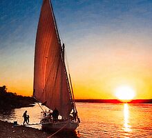 Nile Sunset - Egyptian Day Ends by Mark Tisdale