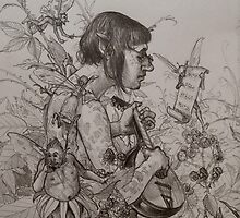 elf bard bored by the notes on the page by frey micklethwait