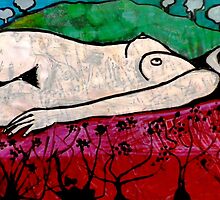 Nude in a Landscape 1 - Mixed Media by Belinda "BillyLee" NYE (Printmaker)