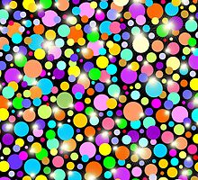 Psychedelic Colors Bright Polka Dots by BluedarkArt