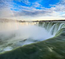 Rainbow Rises from Niagara Falls Waterfall by Silken Photography
