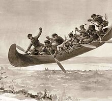 La chase galerie by Henri Julien - Tshirt - The Bewitched Canoe - The Flying Canoe by lapart