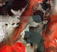 Universal Qi - Zen Black And Red Art by Sharon Cummings
