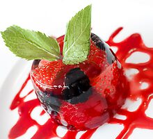 Summer Berries in Jelly Dessert by Silken Photography