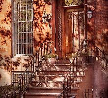 Bike - NY - Greenwich Village - An orange bike by Mike Savad