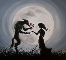 Wolf With The Red Roses by Hannah Aradia