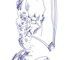 self-portrait with a smoking pipe by tensil