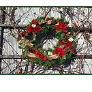 Christmas card with Christmas wreath by Cheryl Hall