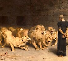 Daniel in the Lions' Den by Bridgeman Art Library