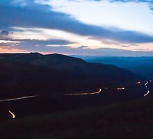Driving at Night: Berthoud Pass by Audrey Farber