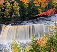 Michigan's Tahquamenon Falls in Autumn by Kenneth Keifer