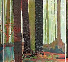 Embroidered Forest, mixed media and zentangles by Sandrine Pelissier
