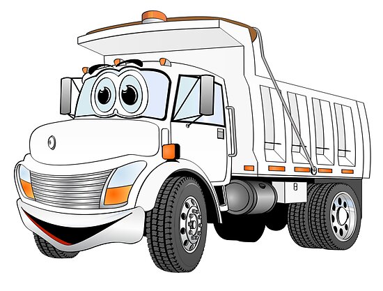 "White Cartoon Dump Truck" by Graphxpro | Redbubble