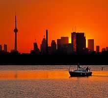 Sunset Sail Ashbridges Bay Toronto Canada by Brian Carson