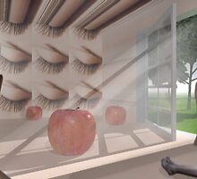 Room with lashes and oversized apples by Lawrence Alfred Powell