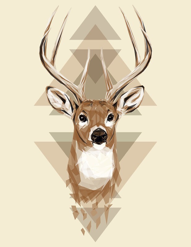 "Geometric Deer" by JoeConde Redbubble