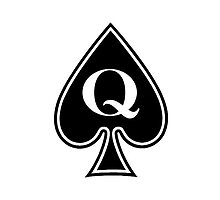 Smartphone Case - Queen of Spades - White by Mark Podger