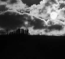 Sunrise on the Farm BW by mcstory