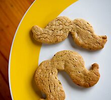 Pistachio & white choc chip moustache biscuits by SLRphotography