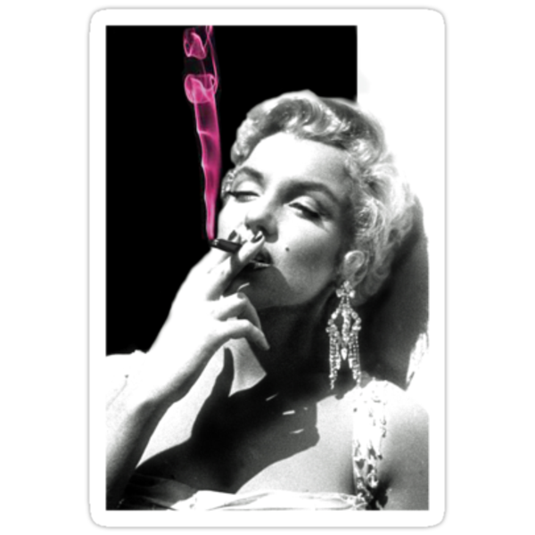 Marilyn Monroe In Pink Smoke Stickers By Trishamonroe