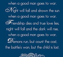 Doctor Who Demons Run poem - white and TARDIS blue by julieinkc