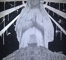 Untitled- Virgin Mary gas mask piece by asvone