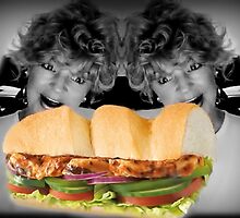 。◕‿◕。DOUBLE TROUBLE DOUBLE THE HUNGER I LOVE CHICKEN TERRIAKI SUBS MM FUN SELF PORTRAIT AND THROW PILLOW - TOTE BAG 。◕‿◕。 by ✿✿ Bonita ✿✿ ђєℓℓσ