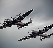 The 2 Lancasters - Tail Chase - Dunsfold 2014 by Colin J Williams Photography