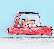 Happy dog is on a drive, which makes him even happier by 15mindrawings