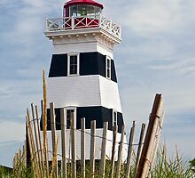 West Point Lighthouse and Dune Fence, PEI, Canada by Kenneth Keifer
