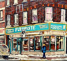 BOUTIQUE FLEURISTE COIN VERT MONTREAL SCENES by Carole Spandau